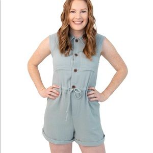 Hollie Woven Gauze Button Down Romper